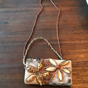 Embellished clutch/shoulder bag